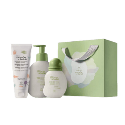 Presente Natura Mamãe e Bebê Momento Chá de Bebê, kit com 3 produtos